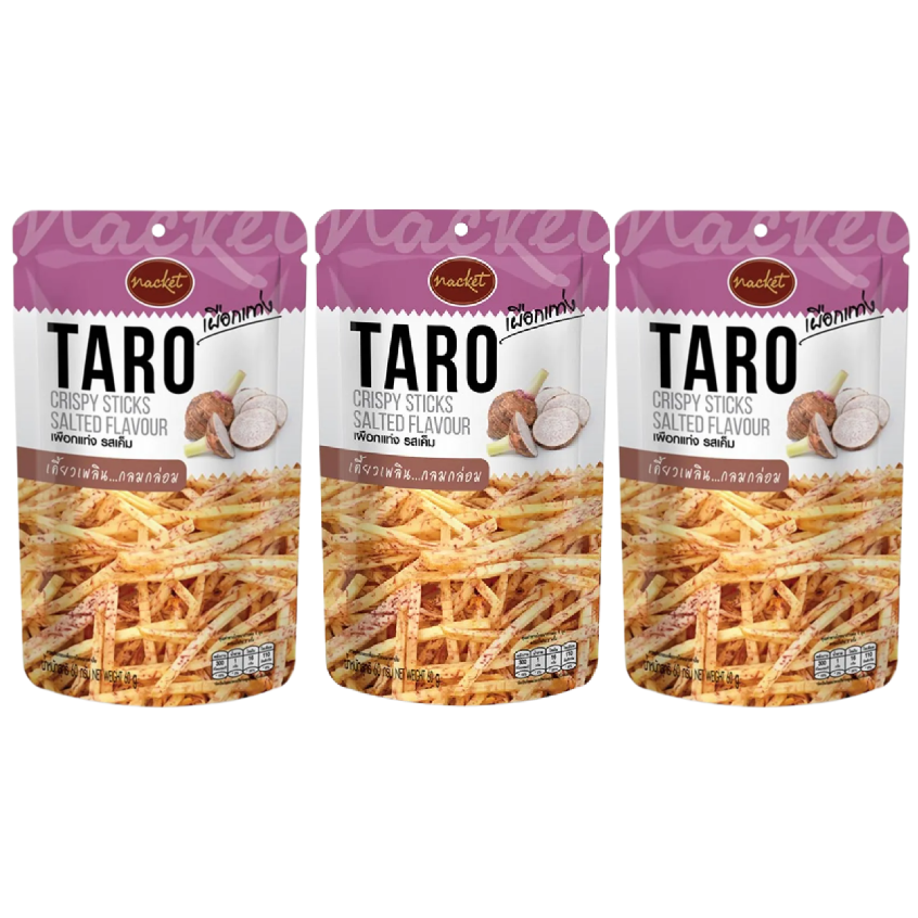 Nacket - Taro Crispy Sticks 60g. (Pack of 3)
