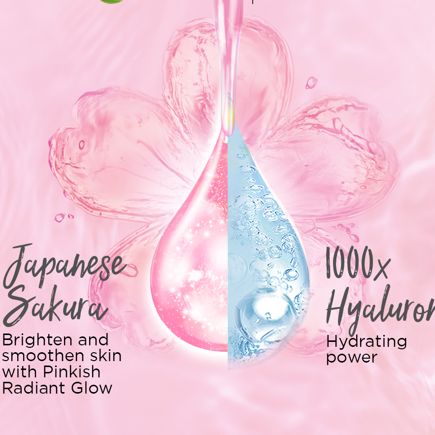 Garnier - Sakura Glow Hyaluron Serum - Water-Glow Essence 100ml.