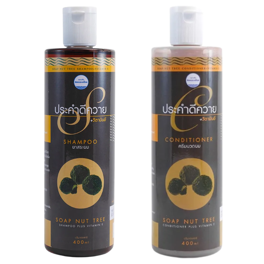 Kongkaherb - Buffalo Horn Rosay Shampoo + Conditioner with Vitamin E, each 400ml.
