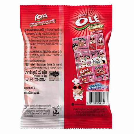 Olé - Strawberry Candy 28g. (Pack of 12)