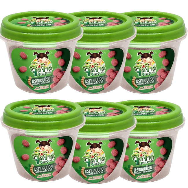 Jeedjad - Dried Tamarind with Plum 50 g. (Pack of 6)