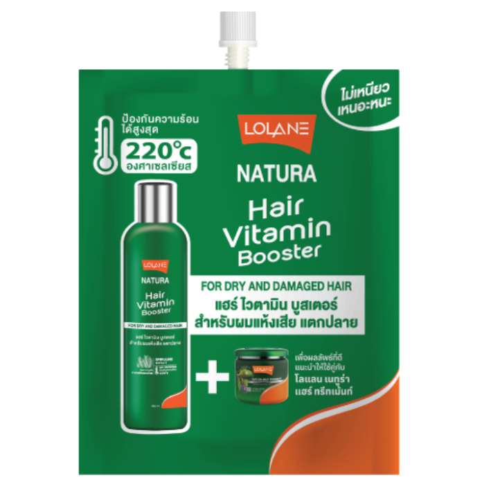 Lolane - Natura Hair Vitamin Booster For Dry And Damaged Hair 20ml. (Pack of 6)
