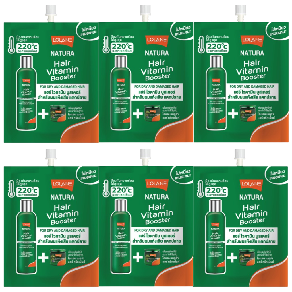 Lolane - Natura Hair Vitamin Booster For Dry And Damaged Hair 20ml. (Pack of 6)