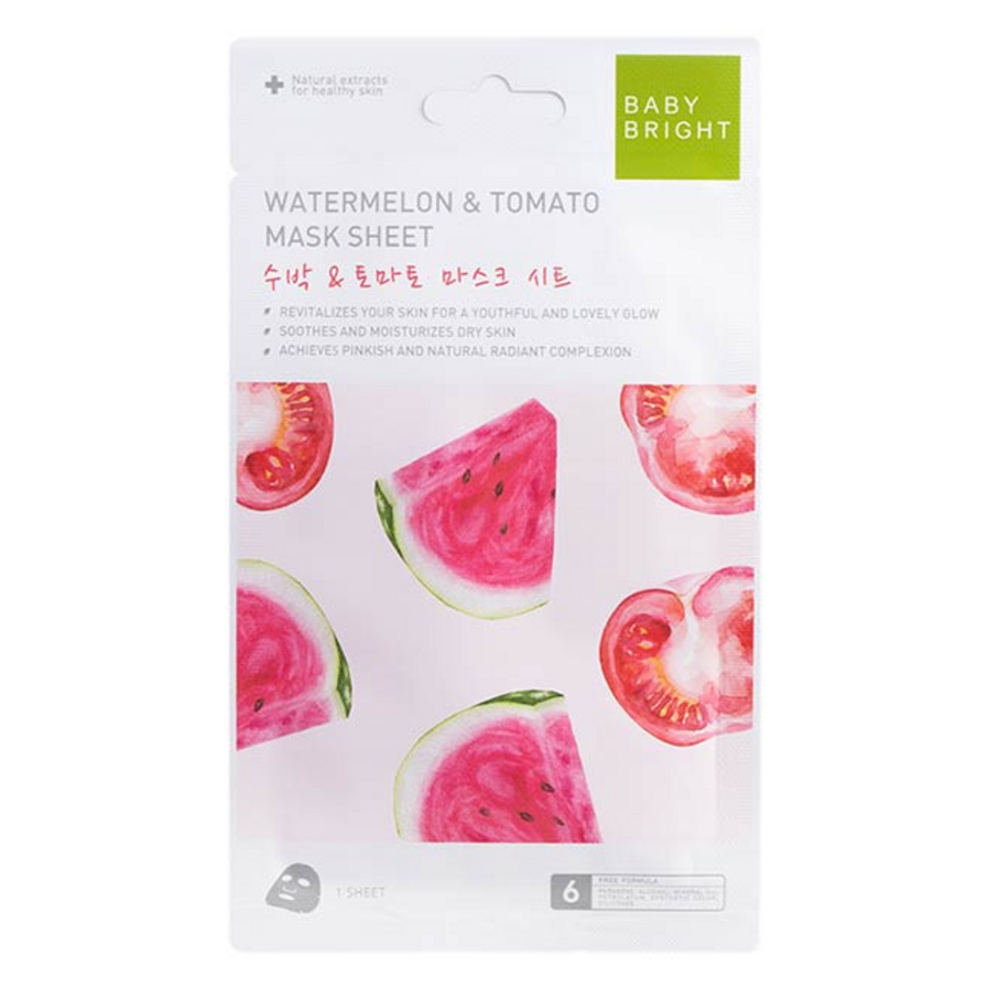 Baby Bright - Watermelon & Tomato Essence Mask Sheet 20g. (Pack of 3)