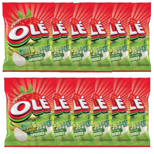 Olé - Apple Kiwi Candy 20g. (Pack of 12)