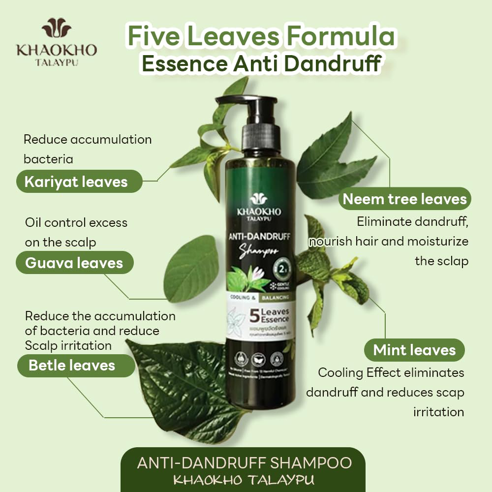 Khaokho Talaypu - 5 Leaves Essence Anti-Dandruff Shampoo 240ml.