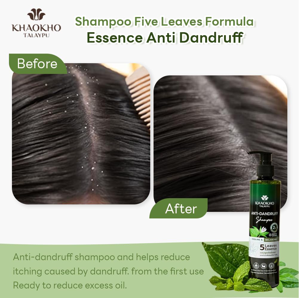 Khaokho Talaypu - 5 Leaves Essence Anti-Dandruff Shampoo 240ml.