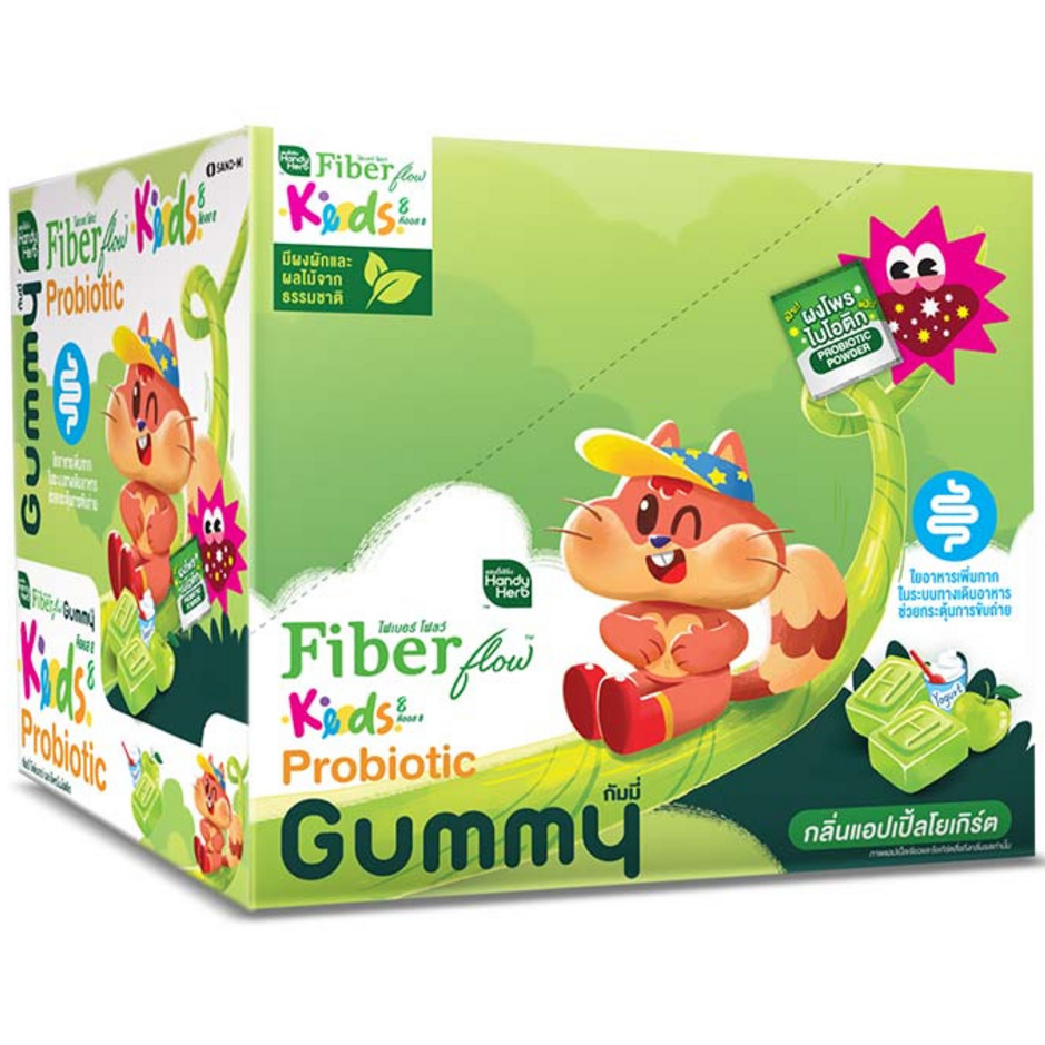 Handy Herb - Fiber Flow Kids Gummy Jelly, Probiotic, Apple Yogurt flavor (Pack of 6 sachets, 6 pcs. per sachet)