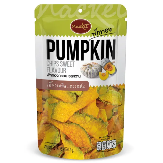 Nacket - Sweet Pumpkin Chips 75g. (Pack of 3)