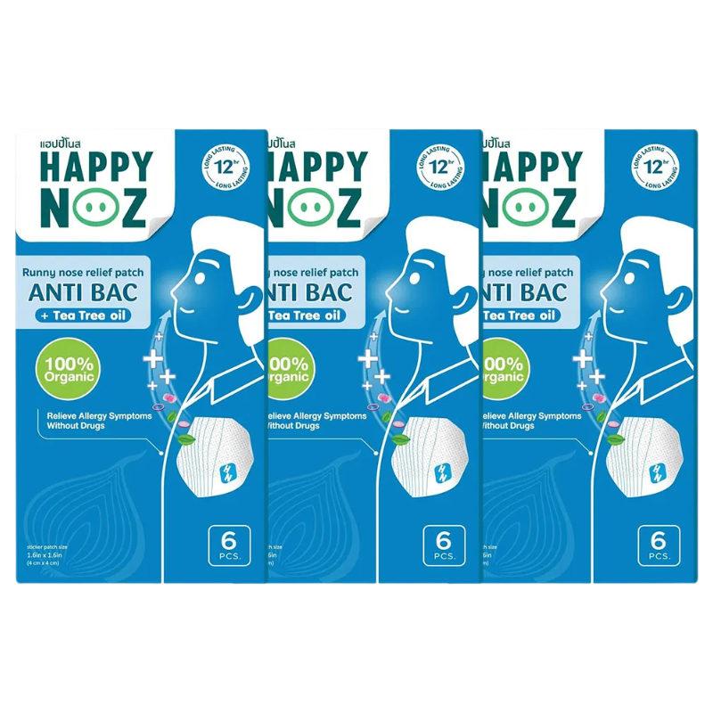 Happy Noz - Adult - Blue Fragrance Formula (Pack of 3 x 6 patches)