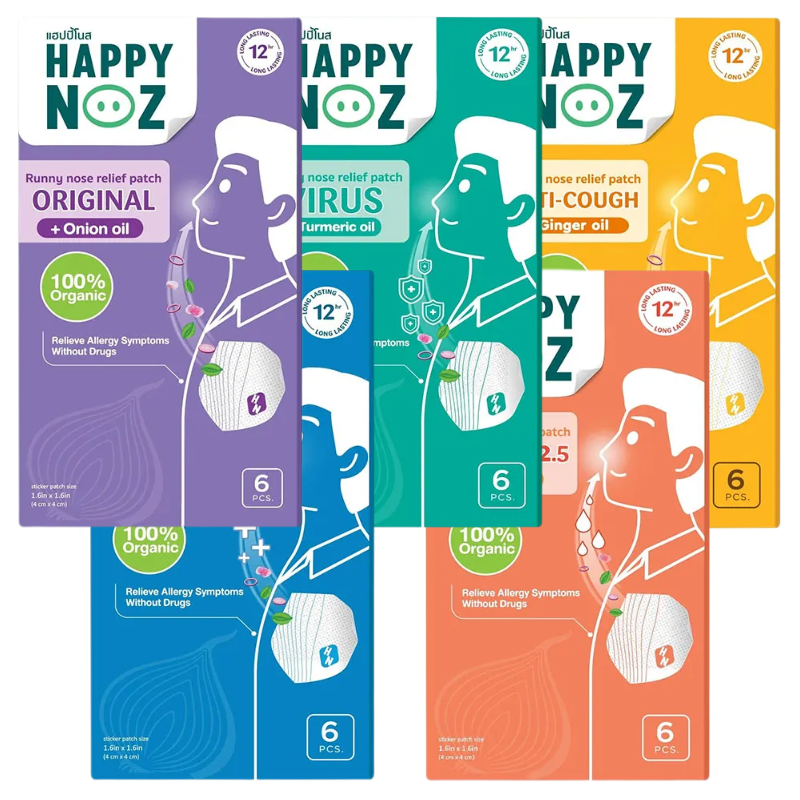 Happy Noz - Adult (Pack of 5) - 1x Purple, 1x Green, 1x Ginger, 1x Orange, 1x Blue