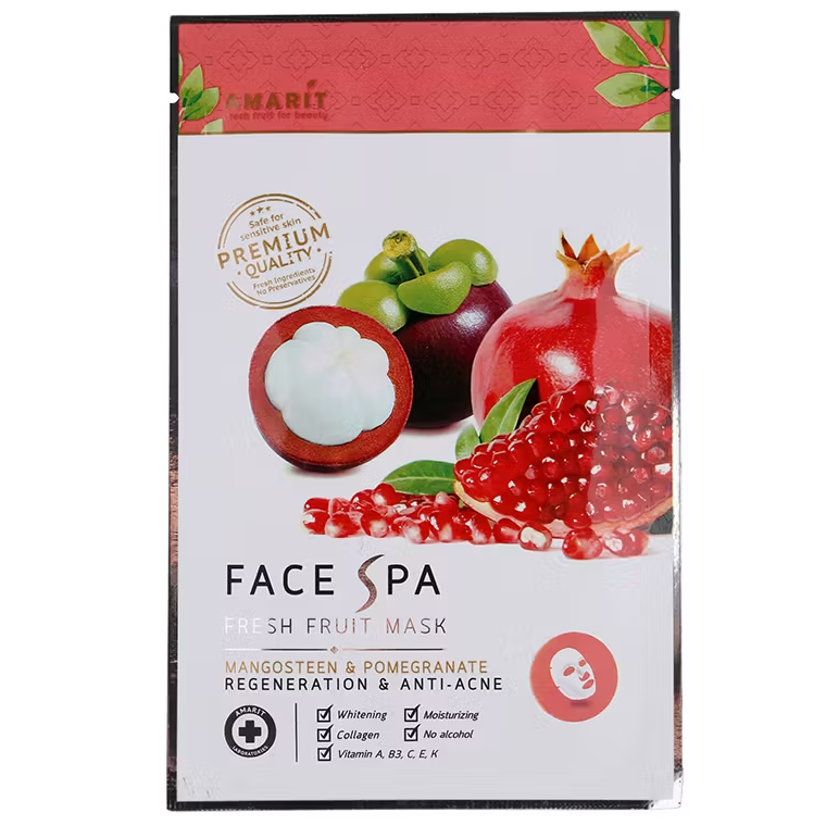 Amarit - Fresh Fruit Mask Regeneration & Anti-Acne, Mangosteen & Pomegranate 25ml. (Pack of 5)
