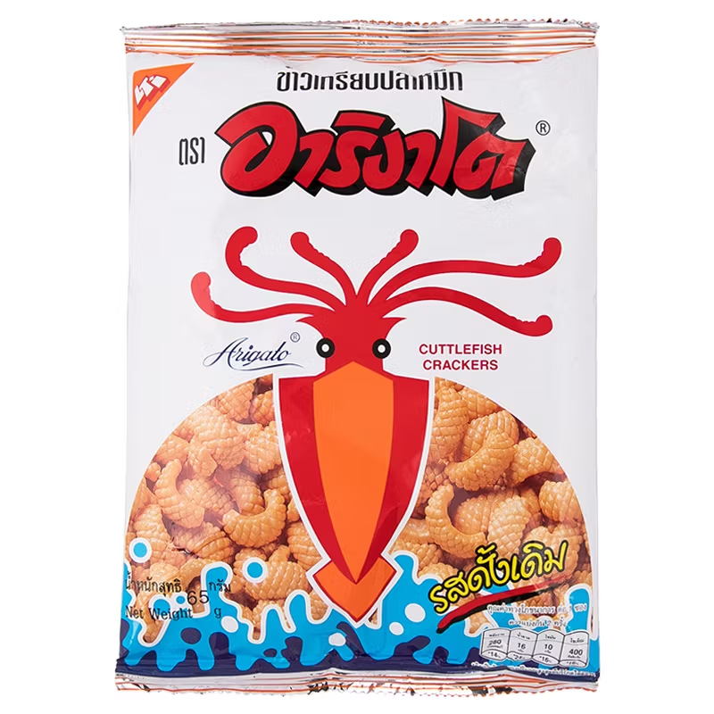 Arigato - Squid Crackers - Original Flavor 50g. (Pack of 3)