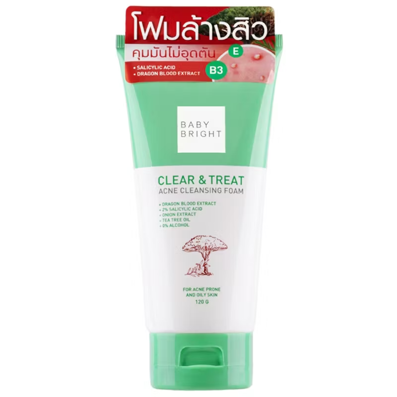 Baby Bright - Clear & Treat Acne Cleansing Foam 120g.