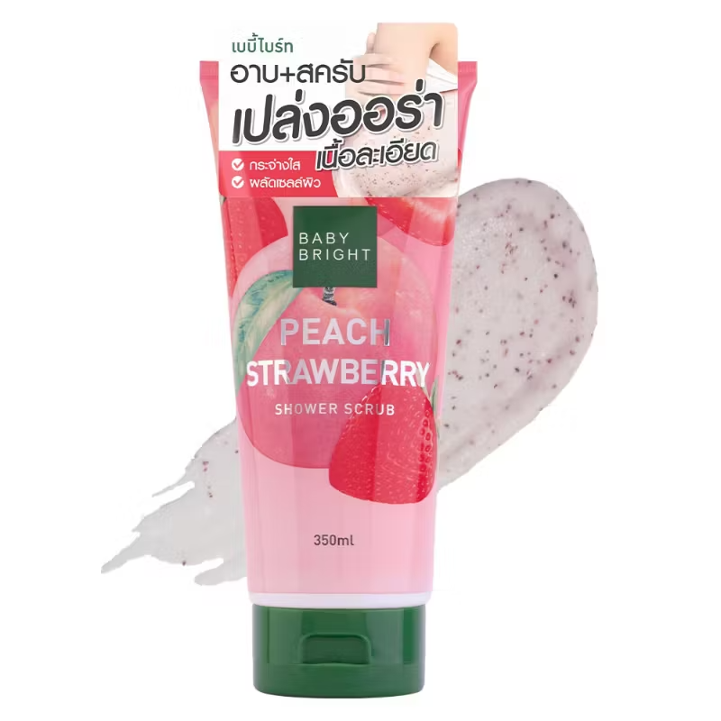 Baby Bright - Peach Strawberry Shower Scrub 350ml.