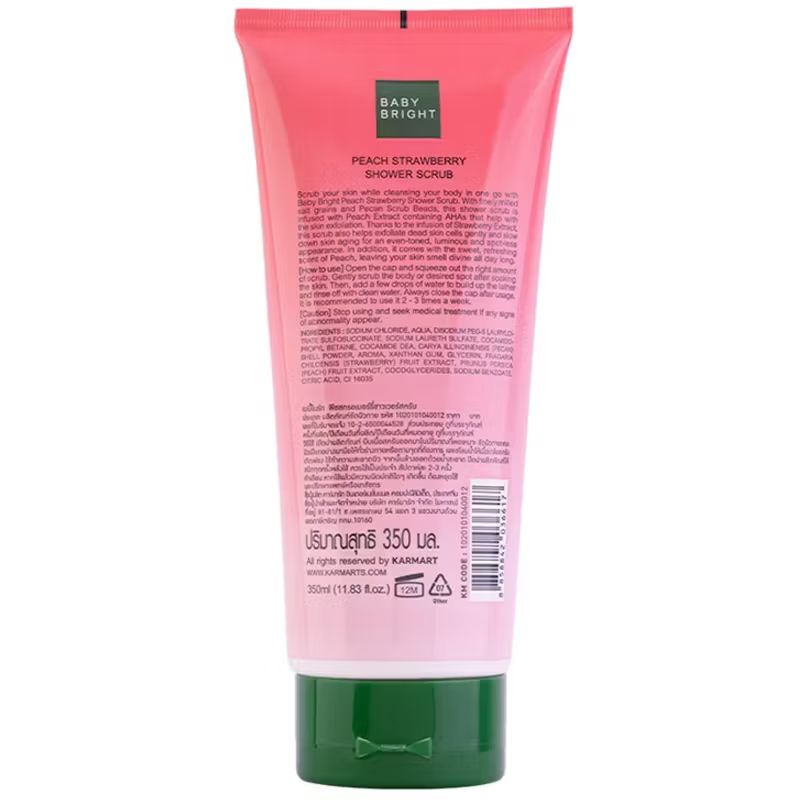 Baby Bright - Peach Strawberry Shower Scrub 350ml.