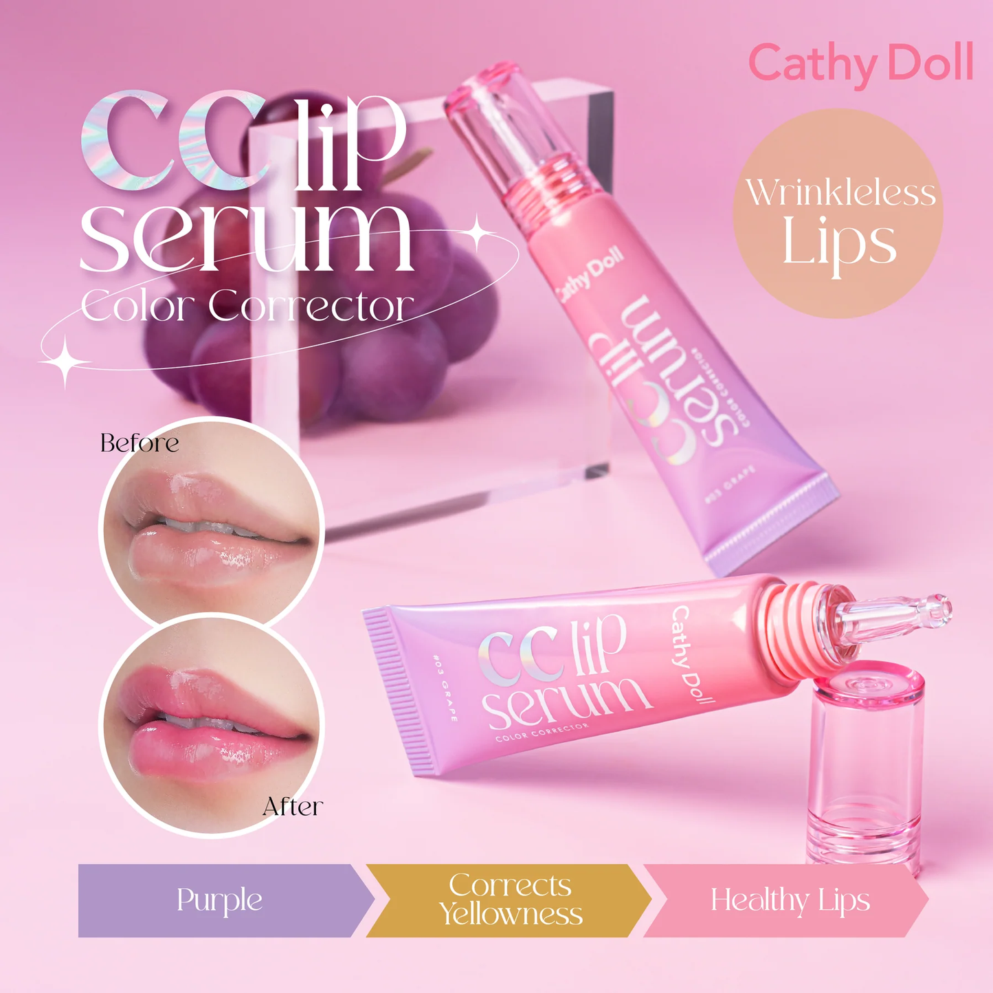 Cathy Doll - CC Lip Serum Color Corrector - Grape 10g.