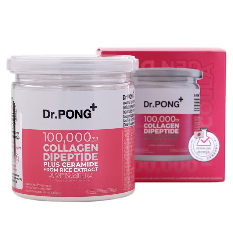 Dr.PONG - 100,000mg Collagen Dipeptide Plus Ceramide from Rice Extract and Vitamin C 102g.