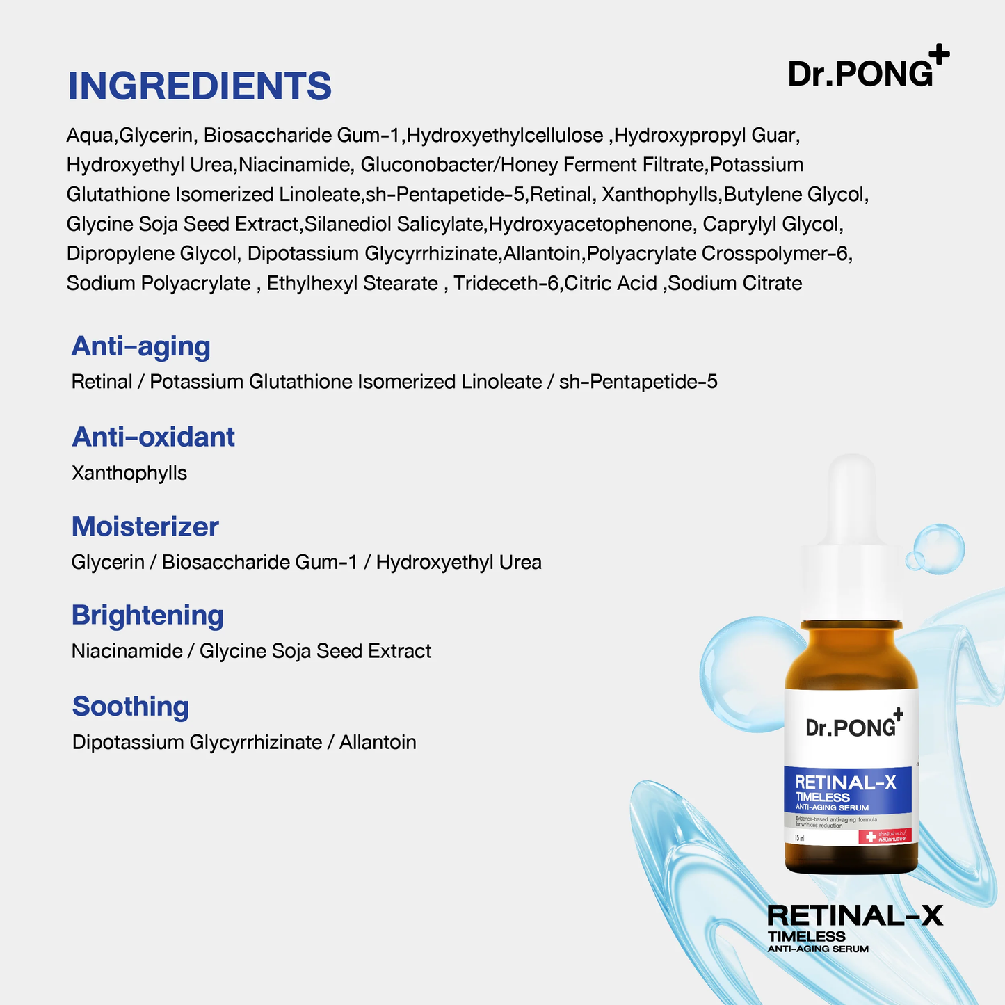 Dr.PONG - Retinal-X Timeless Anti-Aging Serum 15ml.
