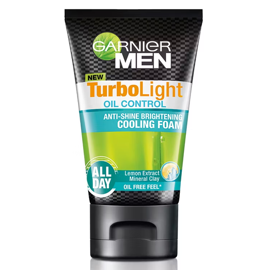 Garnier Men - Turbo Light - Oil Control - Anti-Shine Brightening Cooling Foam 100ml.