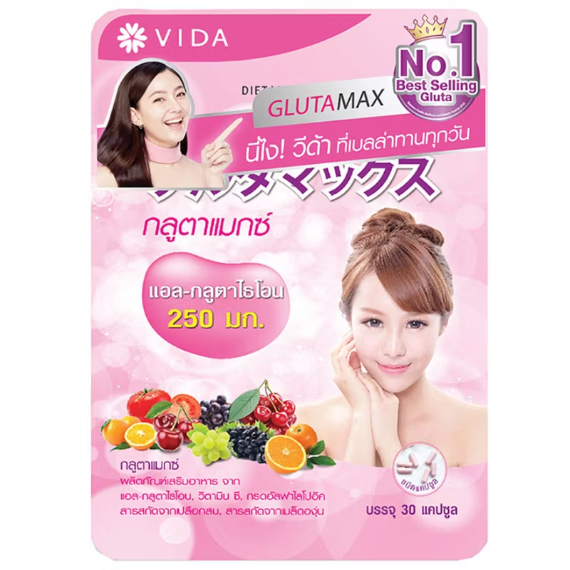 Vida - GlutaMax L-Glutathione 250 mg. (30 Capsules) - Made in Thailand AsianBestSellers.com Vida - GlutaMax L-Glutathione 250 mg. (30 Capsules) - Made in Thailand AsianBestSellers.com