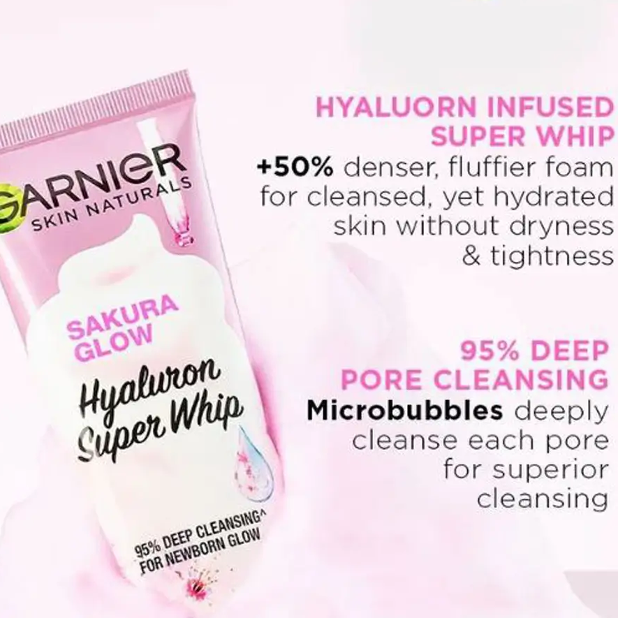 Garnier - Sakura Glow - Hyaluron Glow Super Whip Foam 100 ml.