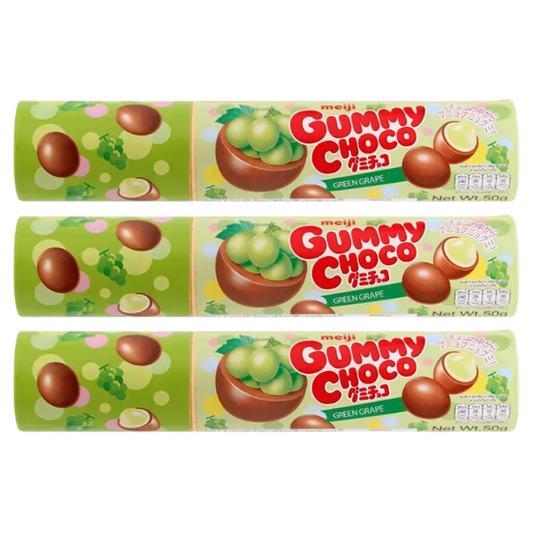 Meiji - Gummy Chocolate Green Grape 50g. (Pack of 3)