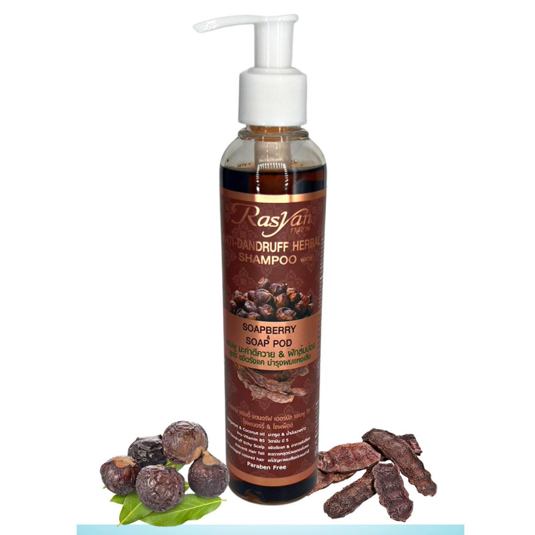 ISME - Anti-Dandruff Herbal Shampoo + Conditioner With Soapberry and Soap Pod 200ml. each.