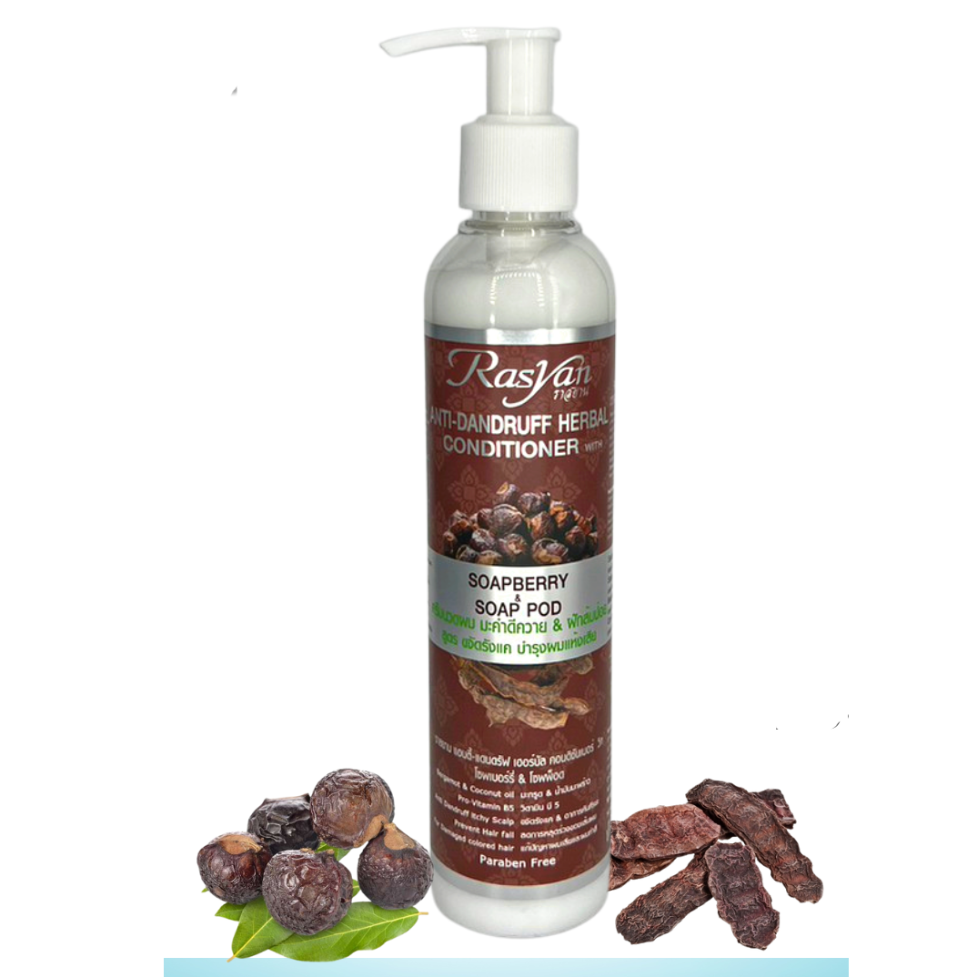 ISME - Anti-Dandruff Herbal Shampoo + Conditioner With Soapberry and Soap Pod 200ml. each.