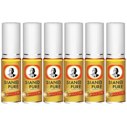 Siang Pure - Balm Oil Formula 1 - Ball Tip 3 ml (Pack of 6) - Made in Thailand
