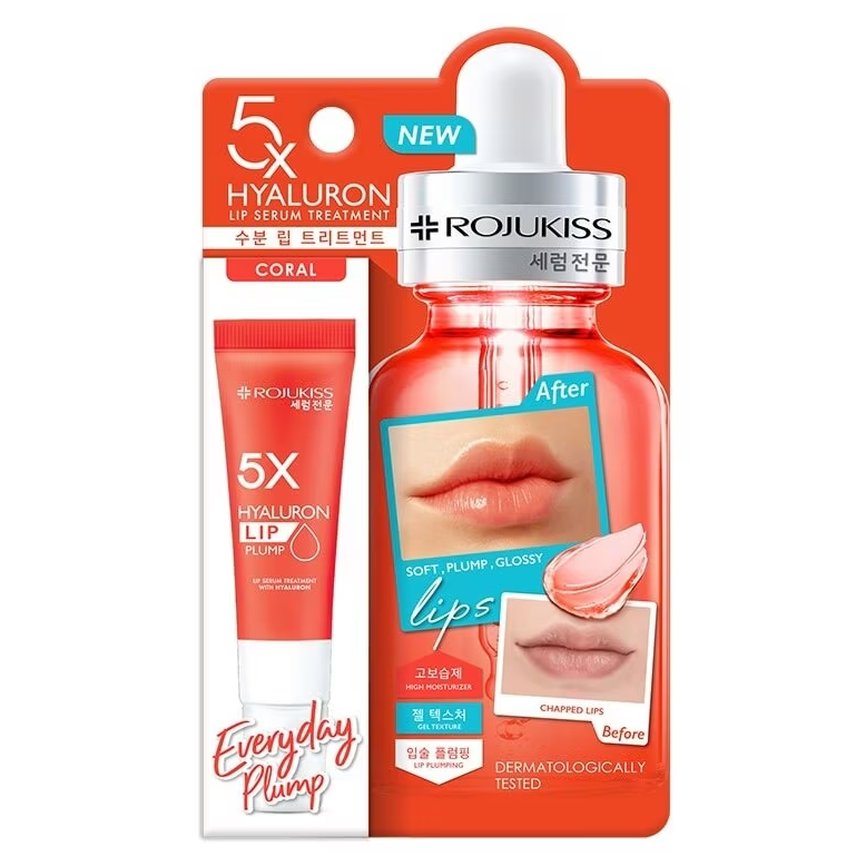 Rojukiss - 5X Hyaluon Coral Lip Plump Serum Treatment 10ml.