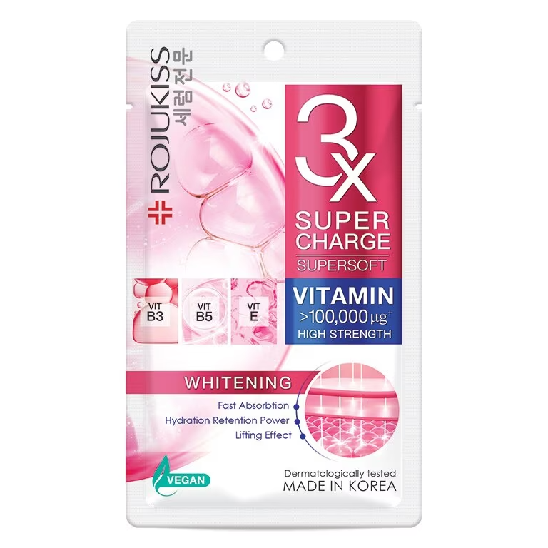 Rojukiss - Super Charge Supersoft Vitamin Whitening Mask (Pack of 6)