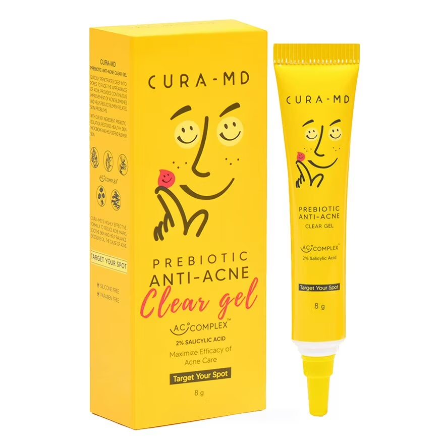 CURA-MD - Prebiotic Anti-Acne Clear Gel, 2% Salicylic Acid 8g.