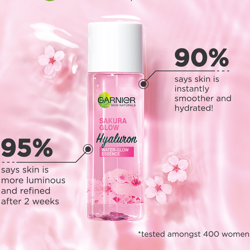 Garnier - Sakura Glow Hyaluron Serum - Water-Glow Essence 100ml.