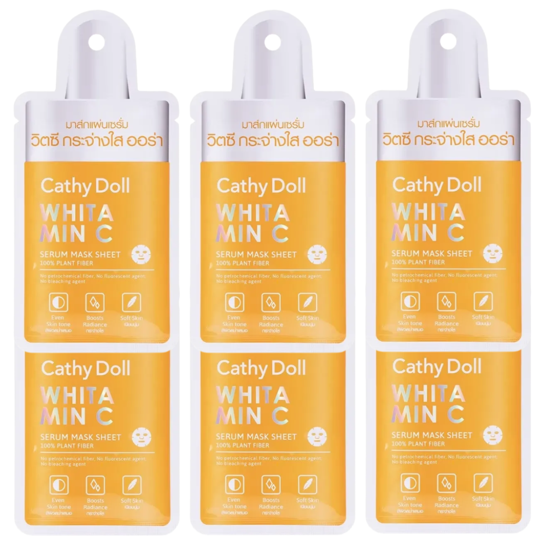 Cathy Doll - Whitamin C Serum Mask Sheet 20g. (Pack of 6)