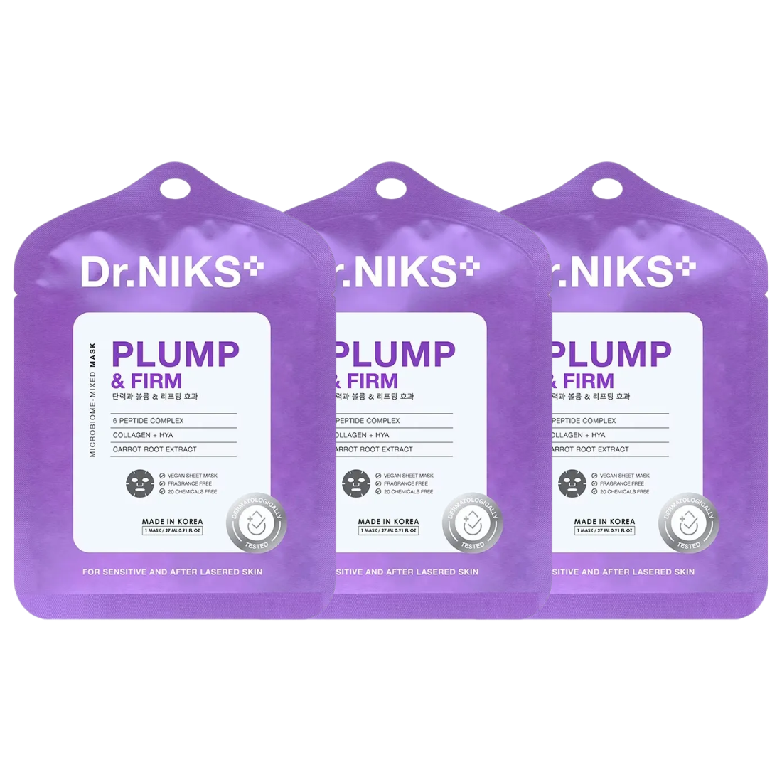 Dr.NIKS - Plump & Firm Microbiome-Mixed Mask 27ml. (Pack of 3)