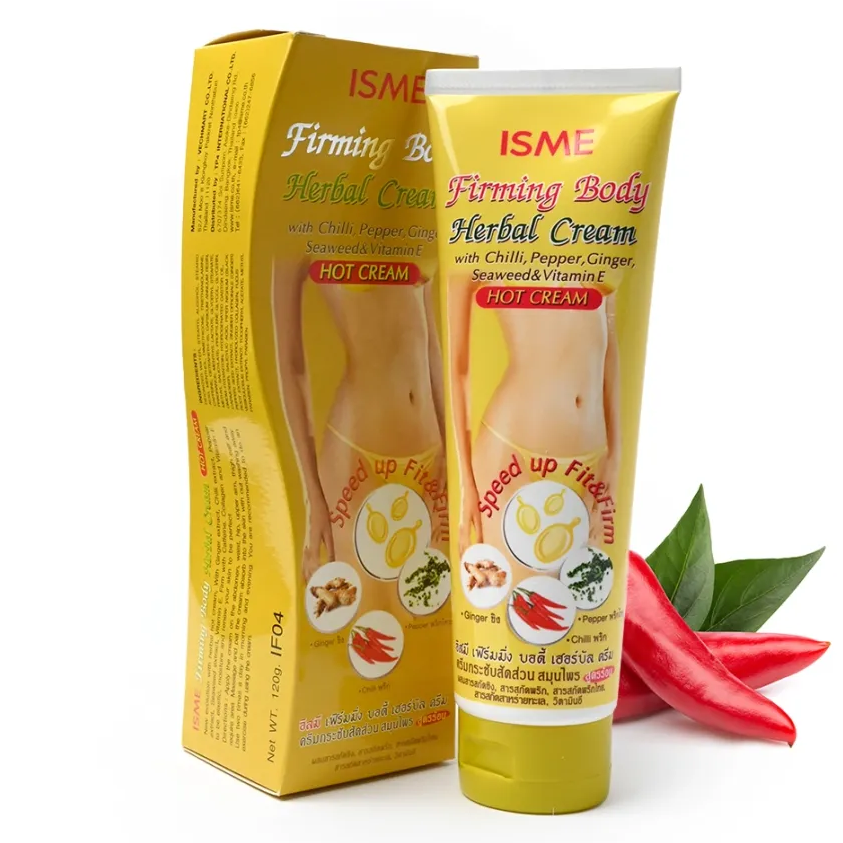 ISME - Firming Body Hot Herbal Cream with Chilli, Pepper, Ginger, Seaweed & Vitamin E 120g.