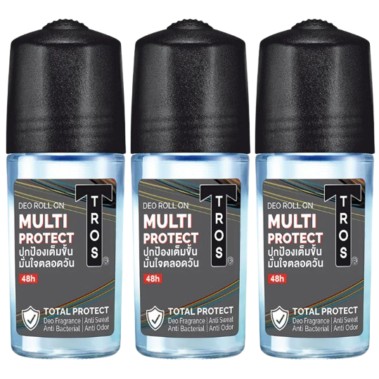 TROS - Deo Roll On Multi Protect 3D 45ml. (Pack of 3)