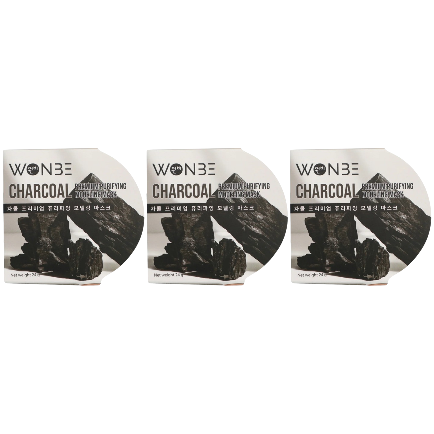 WONBE - Charcoal Premium Purifying Modeling Mask 24g. (Pack of 3)