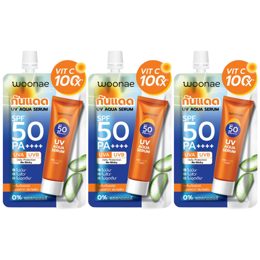 Woonae - UV Aqua Serum SPF50 PA++++ 15g. (Pack of 3)