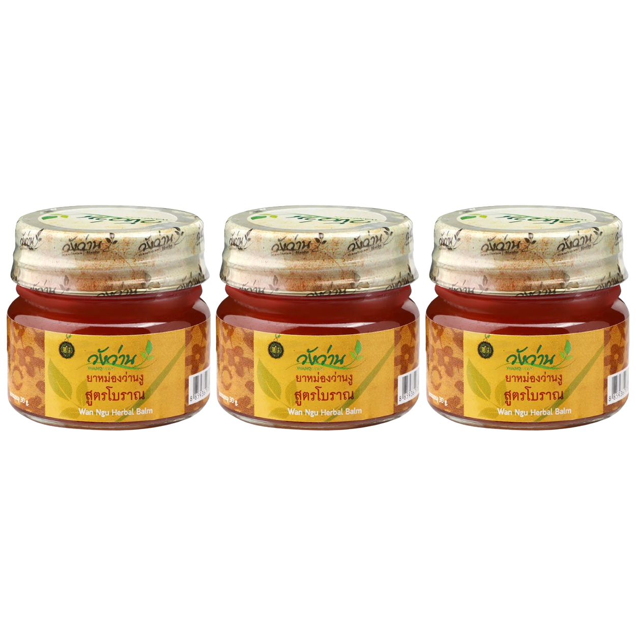 Wangwan Brand - Wan Ngu Herbal Balm 30g. (Pack of 3)