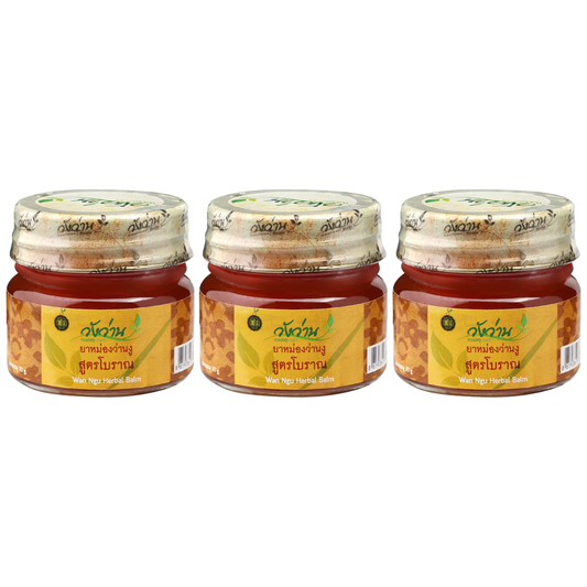 Wangwan Brand - Wan Ngu Herbal Balm 30g. (Pack of 3)