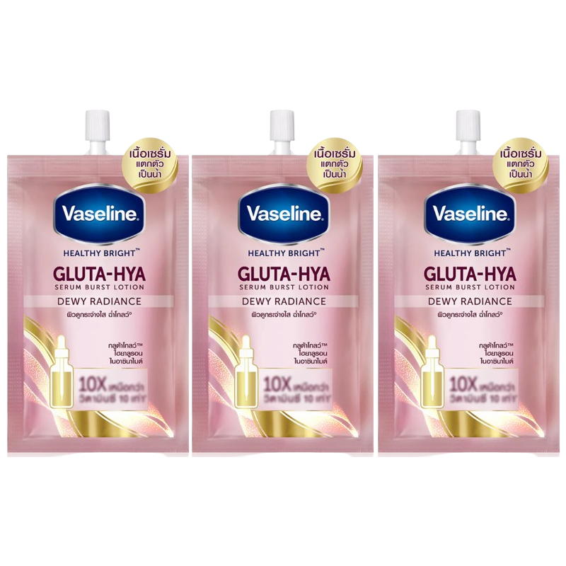 Vaseline - Healthy Bright Gluta-Hya Serum Burst Lotion Dewy Radiance 30ml. (Pack of 3)