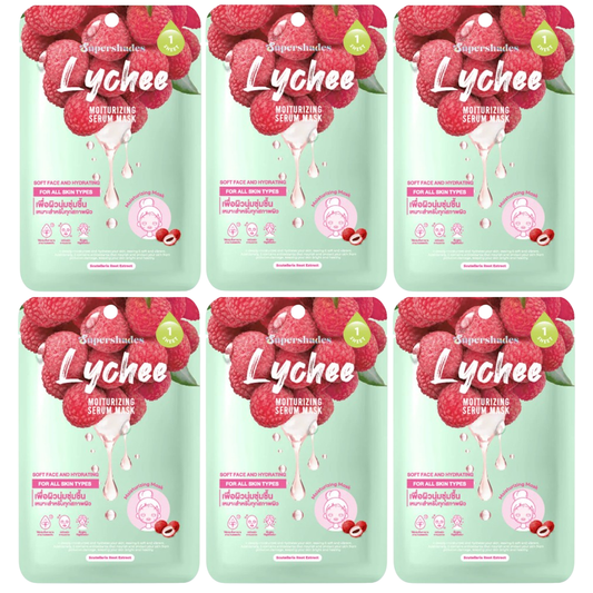 SuperShades - Lychee Moisturizing Serum Mask 25g. (Pack of 6)