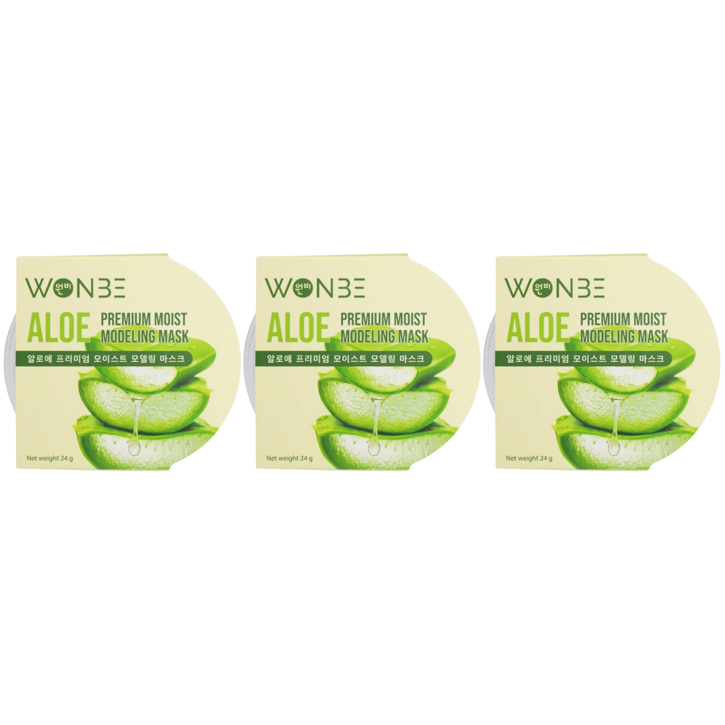 WONBE - Aloe Premium Moist Modeling Mask 24g. (Pack of 3)