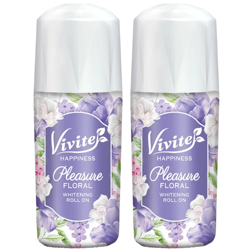 Vivite - Happiness Pleasure Floral Whitening Roll On (Violet) 40ml. (Pack of 2)