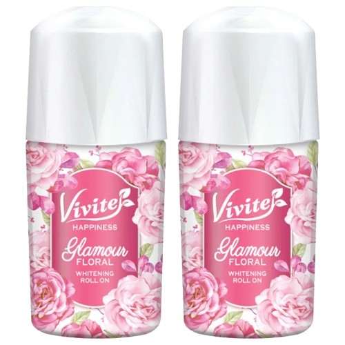 Vivite - Happiness Glamour Floral Whitening Roll On 20ml. (Pack of 2)