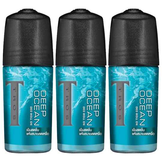 TROS - Deo Roll On Deep Ocean 45ml. (Pack of 3)