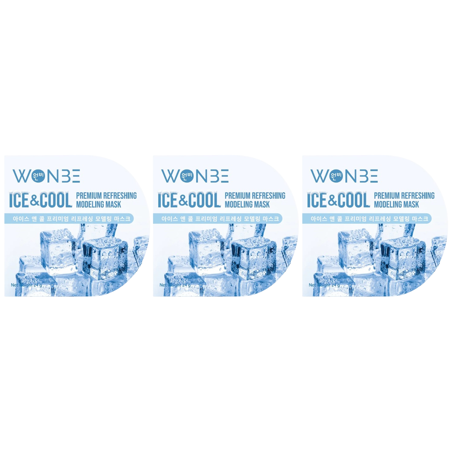 WONBE - Ice & Cool Premium Refreshing Modeling Mask 24g. (Pack of 3)