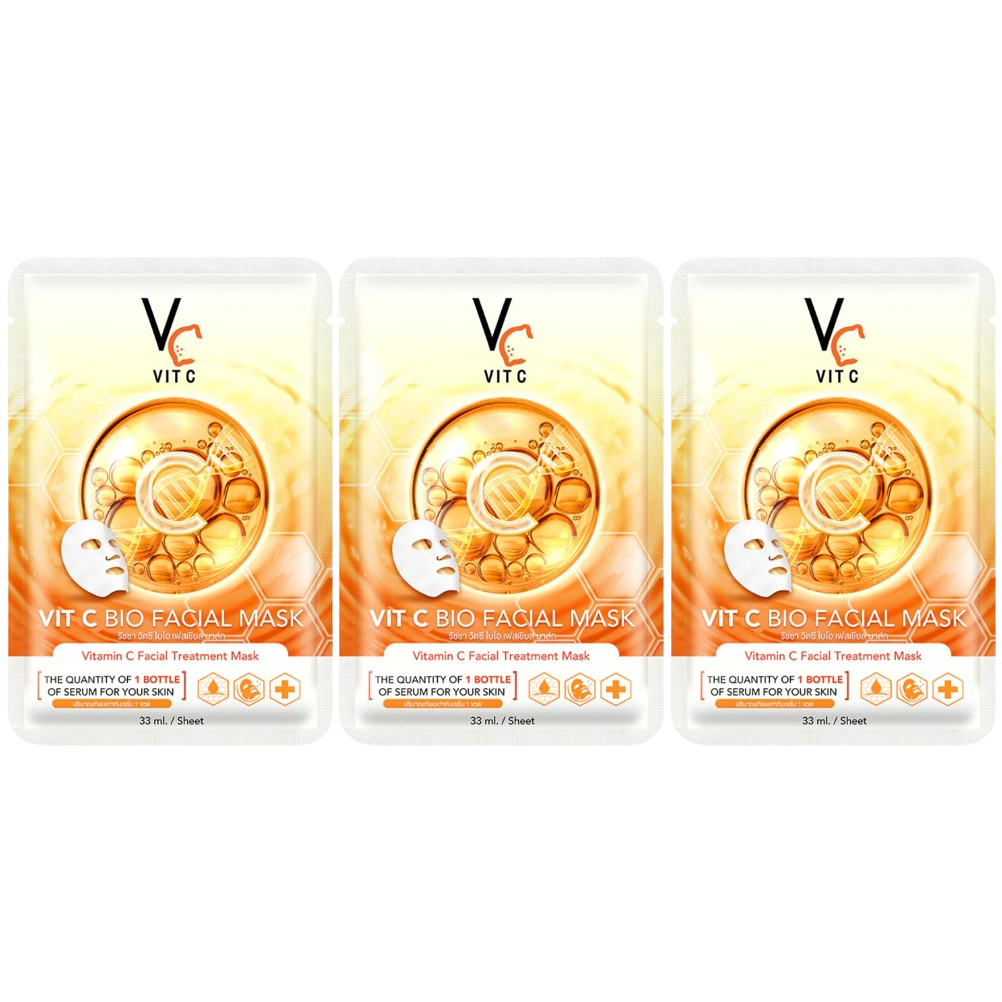 VIT C - Bio Facial Mask 33ml. (Pack of 3)